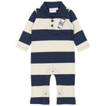 The New Siblings GOTS Noah Pique Jumpsuit Mood Indigo Striped | Marinblå | 80 cm