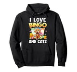 Cat Lover I Love Bingo And Cats Gambling Bingo Player Bingo Pullover Hoodie