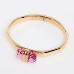 Swarovski Lucent bangle Magnetic closure Pink Gold-tone plated Size M 5654679