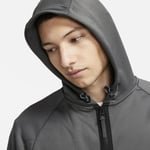 Men’s Nike Air Max Full Zip Hoodie Poly Fleece Grey Black Size Medium DC2556 068