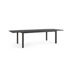 Table extensible d'extérieur en aluminium anthracite hilde 200-300x100xh75 cm