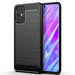 Keyyo Silicone Fiber Case for OnePlus Nord 2, TPU Drawing Fiber Shockproof Phone Cover with Armor Bumper, Protective Shell - Black