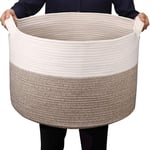GOCAN Extra Large storage baskets to make hampers D55XH35cm woven basket laundry basket with Handles For washing basket clothes basket bathroom storage jute basket