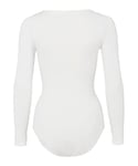 FALKE Women's Fine Cotton Crew Neck W BO Soft Fabric Longsleeved 1 Piece Shapewear Bodysuit, White (Ivory 2179), XS 34-36