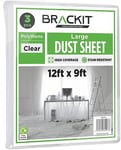 Brackit Dust Sheets, 12ft x 9ft (2.7m x 3.6m), Pack of 3 - Protective Furniture Covers – Dust-Proof and Waterproof Disposable Shields for Decorating