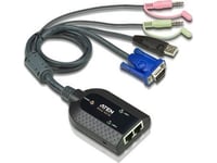 Aten Usb Vga/Audio Kvm-Adapter För Virtuell Media Med Dubbla Utgångar, Usb, Usb, Vga, Multifärg, Rj-45, 2 X Rj-45