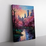 Central Park Art Informel Art Canvas Print for Living Room Bedroom Home Office Décor, Wall Art Picture Ready to Hang, 76x50 cm (30x20 Inch)