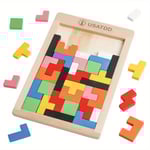 Träpusselblock Hjärnteasers Leksak Tangram Färgglada Pusselspel Förskola Pedagogisk Present För Bebis Småbarn Barn 3 4 5 6 7 År Gamla Pojkar Flickor