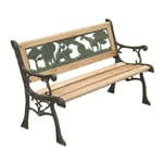 2 Seater Childrens / Kids Wooden & Cast Iron Animal Design Garden Bench
