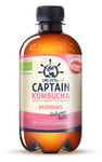 The Gutsy Captain - Kombucha Tea, Certified Organic - Natural Fermented Probiotic Drink California Raspberry 400ml (Pack of 12)