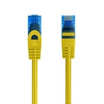 Câble Patch Ethernet Cat.5e U/UTP Transmission jusqu'à 1Gigabit, 2 connecteurs RJ45, câble PVC, CCA, AWG 26/7. Idéal pour la Transmission par Fibre Optique avec des Liaisons Gigabit/LAN, 2m, Jaune