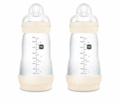 MAM Easy Start A139 - Biberon anti-colique breveté avec tétine en silicone ultra douce, bébés à partir de 2 mois, 2 unités, autostérilisation en 3 minutes, 260 Millilitres, Modèle Assorti