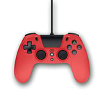 Gioteck - VX4 Manette Rouge Filaire pour PS4 et PC. Contrôleur, Gamepad, Joystick Support de Mouvement et de Vibration. Design Ergonomique