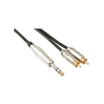 Velleman - cable professionnel audio. 2 x rca male vers jack stereo 6.35mm (6m) PAC131 RI1749