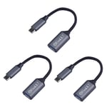 EasyULT USB C to USB 3.0 Adapter[3 pack], OTG Cable Type C Male to USB Female OTG Adaptor, 5Gbps USB Type C OTG Cable for MacBook PRO 2018/2017, Huawei P30 and more Type-C Devices(Gray)