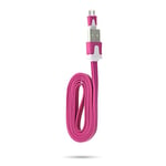 Cable Noodle 1m pour WIKO Y81 Micro USB Chargeur Android (Rose Bonbon)