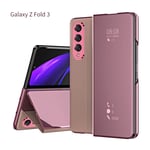 samsung Samsung Galaxy Z Fold3 5G Mirror Folio (Pink) PU Leather Case Pink