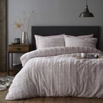 EHD New Teddy Luxe Faux Fur Sherpa Fleece Luxurious Christmas Winter Style Duvet Cover Sets Super Soft Warm Cosy Quilt Cover Sets Bedding Sets (Blush Pink, King Size)