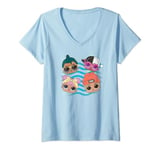 Womens L.O.L. Surprise! Dawn Baby Next Door Sunny Luau Wave Design V-Neck T-Shirt