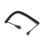 System-S Câble micro HDMI coudé à droite vers HDMI standard - Câble spiralé de 50 à 80 cm