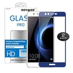 NOVAGO Compatible avec Huawei Honor 9 Lite- Pack de 2 Films Protection écran en Verre trempé résistant Couvre la totalité de l'écran (x2, Bleu)
