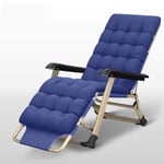 AKSHOME Folding Sun Lounger, Sun Loungers, Weightless Chairs, Outdoor Recliners Are Foldable, With A Maximum Load Of 150 Kg-Navy+Pearl Cotton Pad