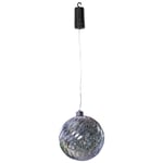 Luxform batteridrevet LED-hængelampe Ball Swirl sølvfarvet