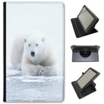 Fancy A Snuggle Polar Bear Lying On Ice Universal Faux Leather Case Cover/Folio for the Google Nexus 7 2013