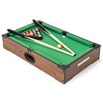 Power Play | Pool Table Game, Portable Wooden Classic Games Table, Indoor Outdoor Game for Kids, Brown 20inch