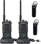 Retevis RB689 trådlös walkie talkie, högeffekts tvåvägsradio med trådlöst headset, VOX, ficklampa, 2600mAh(2pack)