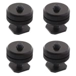 4Pcs Camera 1/4 Hot Shoe Mount Adapter with Dual Nuts Set for DSLR Tripod Camera Rig Screw to Flash Holder Tools