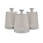 Tower T826131PNK Cavaletto Set of 3 Storage Canisters for Tea/Coffee/Sugar, Steel, Marshmallow Pink and Rose Gold