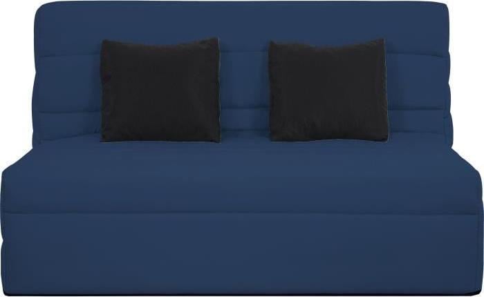 Canapé-lit BZ 2 Places Convertible – 140x190 Cm – Tissu Gris – Avec Coussins (occasion)