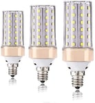 E14 Non-Dimmable Corn LED Light Bulbs, ILAMIQI 10W LED Bulb 100 Watt Equivalent, 1200lm, Decorative Candle Base Chandelier Bulbs,Energy Saving Daylight White 6000K LED Lamp,Pack of 3