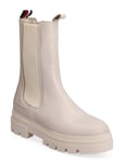 Monochromatic Chelsea Boot Shoes Chelsea Boots Beige Tommy Hilfiger