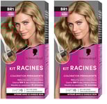 Schwarzkopf - Kit Racines - Coloration Racines Cheveux Permanente - Enrichie d’une huile nourrissante - Couverture Cheveux Blancs - Retouche entre 2 Colorations - Blond BR1 (Lot de 2)