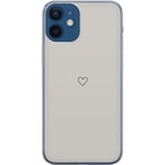 Apple iPhone 12 mini Transparent Mobilskal Grått hjärta