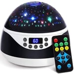 Star Projector Night Light with Music, Starry Sky Projector with Remote, 360 Rotating Dimmable USB Rechargeable Romantic Starry Sky Projection for Kids Bedroom Birthday Nursery Light