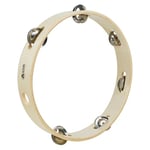 A-Star 10 inch/25cm Handheld Wooden Headless Tambourine, Traditional Single Jingle Bell Row