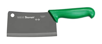 Starrett Chef's Cleaver Knife - BKG509-6 Wide Rectangular 6" (150mm) Professional Kitchen Knife Blade - Green Handle Ultra Sharp Vegetable & Meat Butcher Cleaver