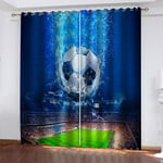 curtains shower curtain Creative football Total size：78.7" wide x 63" drop (200cm x 160cm) mould proof resistant washable blackout curtains living room curtain tie back eyelet curtains door curtain