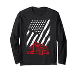 American Flag Truck Patriotic Design Patriot USA Fan US Love Long Sleeve T-Shirt