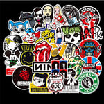 60pcs/Lot Rock Music Retro Band Stickers Graffiti Stickers For Guitar Motorcycle Luggage Laptop Skateboard Snowboard Pegatinas