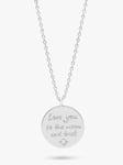 Estella Bartlett Love You To The Moon and Back Pendant Necklace, Silver
