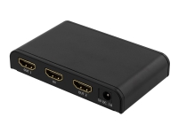 DELTACO PRIME HDMI-245 - Video/audiosplitter - 2 x HDMI - skrivbordsmodell