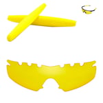Walleva Yellow Vented Replacement+yellow Earsocks for Oakley M Frame Strike