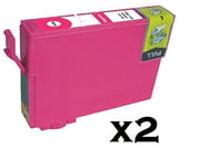 2X MAGENTA COMPATIBLE T2713 INK CARTRIDGE FOR THE EPSON WORKFORCE PRO WF-3620DWF, WF-3640DTWF, WF-7110DTW, WF-7610DWF, WF-7620DTWF. REPLACE EPSON ALARM CLOCK INKS, 27XL SERIES. HIGH CAPACTIY 18.2ml