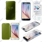 ebestStar ® Coque ClearView Miroir Flip Cover pour Samsung Galaxy S6 SM-G920F, G920, Couleur Or