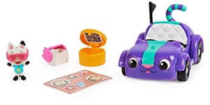 Gabby et la Maison Magique - Gabby Dollhouse - Véhicule Chabriolette - Voiture Avec 1 Figurine Et 2 Accessoires - Dessin Animé Jouet Maison De Poupée - Jouet Enfant 3 Ans Et +