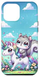 Coque pour iPhone 15 Pro Max Kawaii Squirrel on Unicorn Daydream